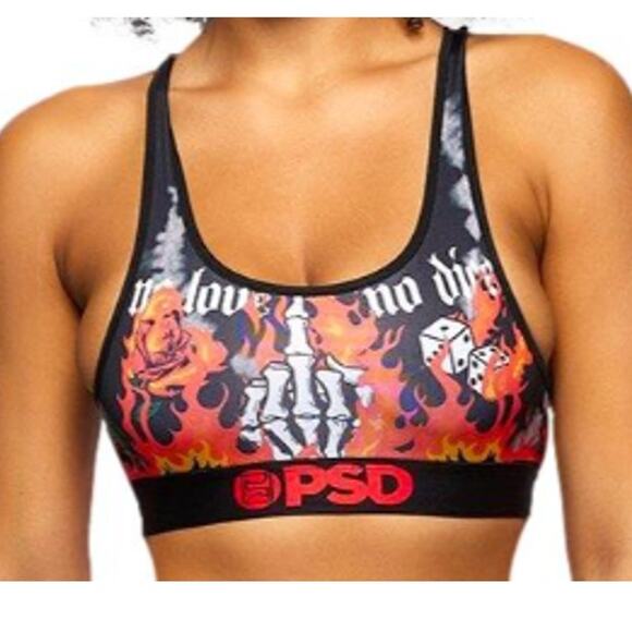 New PSD Skeleton and Dice Sports Bra Size Medium - Picture 1 of 3